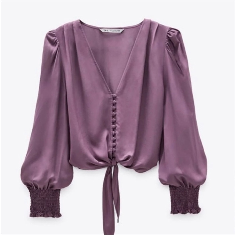 Zara Knotted Cropped Blouse